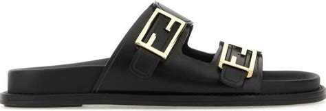 fendi ff plaque slides